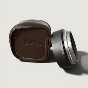 Canon R 35mm 1:2.5 Lens Hood 60mm Clamp-On Japan with Leather Case